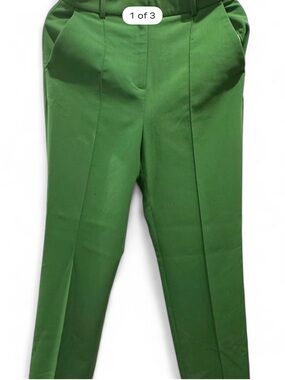 zara green dress pants Zara Green Satin Trousers